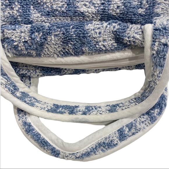 DIOR Blue Terry Cloth Bag Trotter Monogram Diorissimo Boston Cosmetic Pouch - Picture 13 of 16